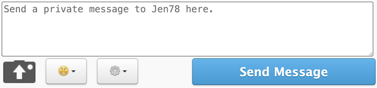 Screenshot of the private message interface on ThaiFriendly, showing the text input field and the blue 'Send Message' button.
