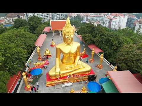 🇹🇭 THAILAND-BIG BUDDHA Hill PATTAYA/วัดพระใหญ่พัทยา(Wat Phra Yai Temple)Filmed DJI Mini 3 Pro 10-22