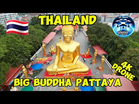 🇹🇭 THAILAND-BIG BUDDHA Hill PATTAYA/วัดพระใหญ่พัทยา(Wat Phra Yai Temple)Filmed DJI Mini 3 Pro 10-22