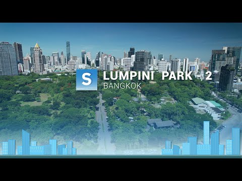 Bangkok: Lumphini Park, Aerial 4K Drone View/สวนลุมพินี/กรุงเทพฯ/ทางอากาศ/โดรน/มุมมองจากด้านบน