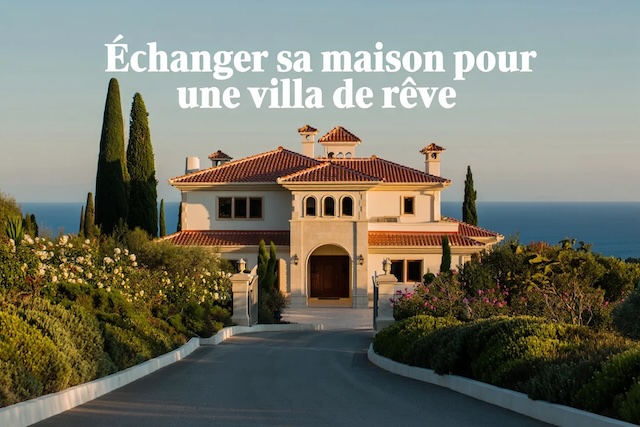 Villa de luxe méditerranéenne avec vue sur la mer, idéale pour un échange de maison