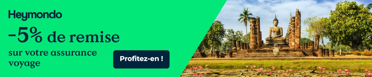 Bannière assurance voyage Heymondo avec 5% de remise