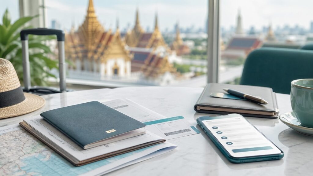 Texte alternatif : Passeport et documents pour choisir un visa pour la Thaïlande