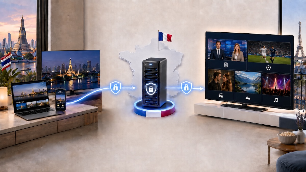 Connexion VPN depuis la Thaïlande vers un serveur en France pour accéder à des services français